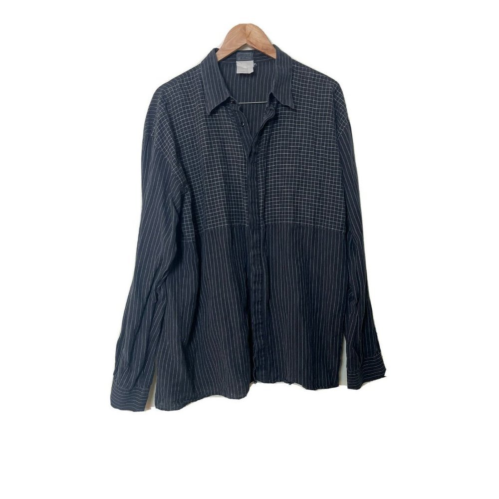 Vintage 90s Versus Versace Black Stripe Shirt 42 56